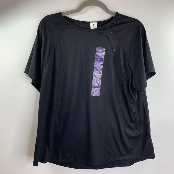Members Mark Womens Moisture Wicking Work it Out Active Tee Shirt Black Size XXL - Picture 6 of 12